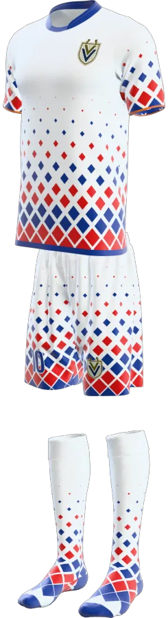 Yarm 4 design as a soccer game kit: jersey, shorts, socks