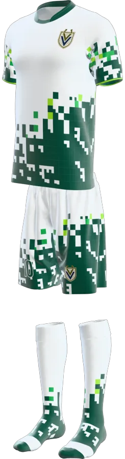 Selby 3 design as a soccer game kit: jersey, shorts, socks