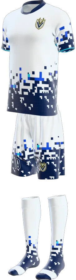 Ilkley 4 design as a soccer game kit: jersey, shorts, socks