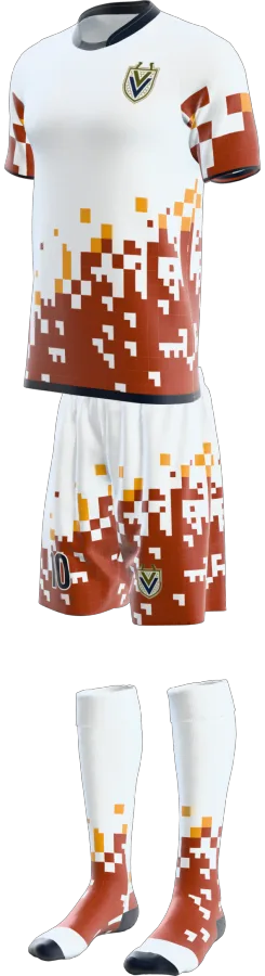 Wensley 4 design as a soccer game kit: jersey, shorts, socks