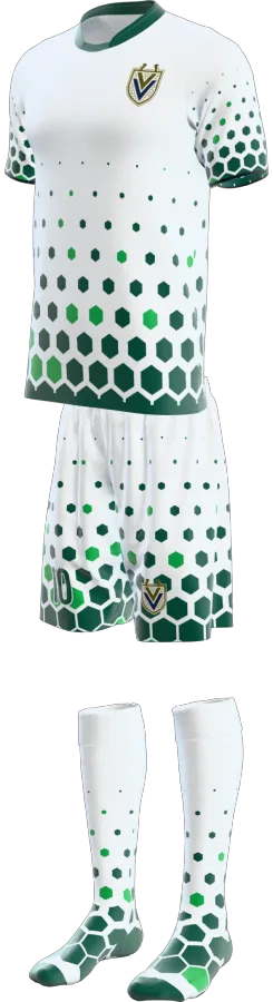 Calder 2 design as a soccer game kit: jersey, shorts, socks