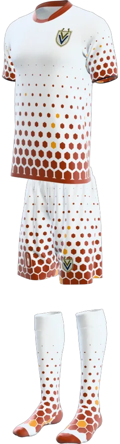 Galloway 3 design as a soccer game kit: jersey, shorts, socks