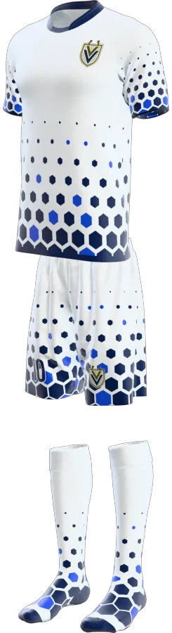 Avon 5 design as a soccer game kit: jersey, shorts, socks
