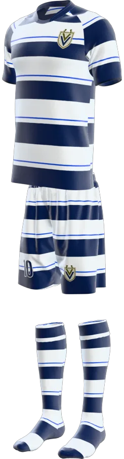 Ilkley 3 design as a soccer game kit: jersey, shorts, socks