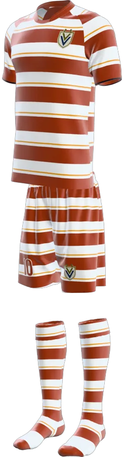 Wensley 3 design as a soccer game kit: jersey, shorts, socks