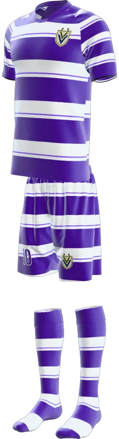 Malvern 4 design as a soccer game kit: jersey, shorts, socks