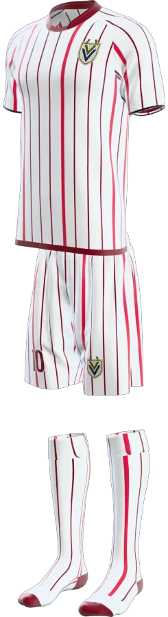 Bexley design as a soccer game kit: jersey, shorts, socks