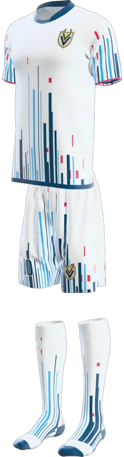 Nairn design as a soccer game kit: jersey, shorts, socks