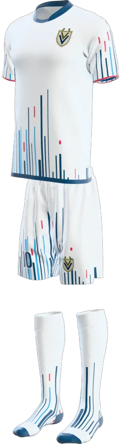 Ventnor 3 design as a soccer game kit: jersey, shorts, socks