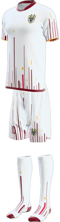 Bexley 5 design as a soccer game kit: jersey, shorts, socks