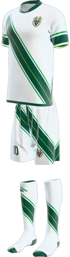 Calder design as a soccer game kit: jersey, shorts, socks