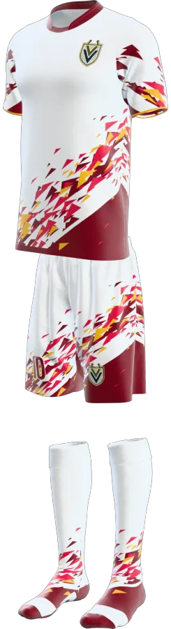 Ripon 4 design as a soccer game kit: jersey, shorts, socks