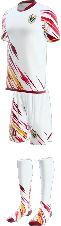 Jedburgh design as a soccer game kit: jersey, shorts, socks