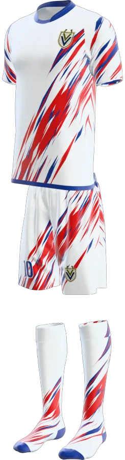 Yarm design as a soccer game kit: jersey, shorts, socks