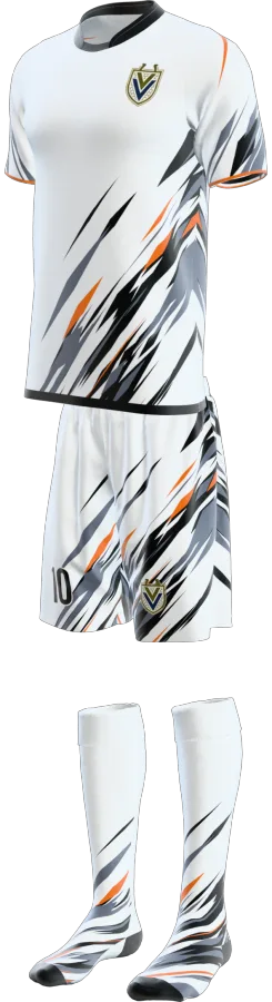 Dorset 3 design as a soccer game kit: jersey, shorts, socks