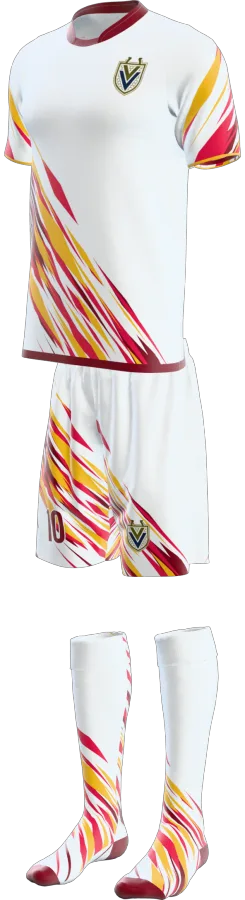 Ripon 3 design as a soccer game kit: jersey, shorts, socks
