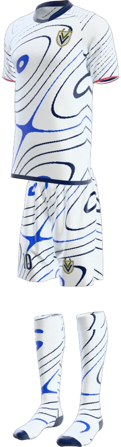 Avon 3 design as a soccer game kit: jersey, shorts, socks
