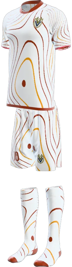 Oban 3 design as a soccer game kit: jersey, shorts, socks