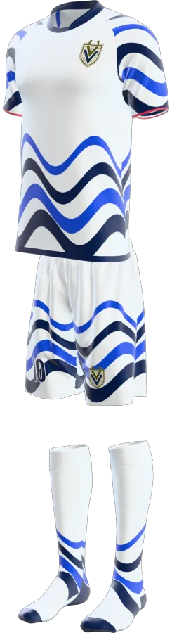 Ilkley design as a soccer game kit: jersey, shorts, socks