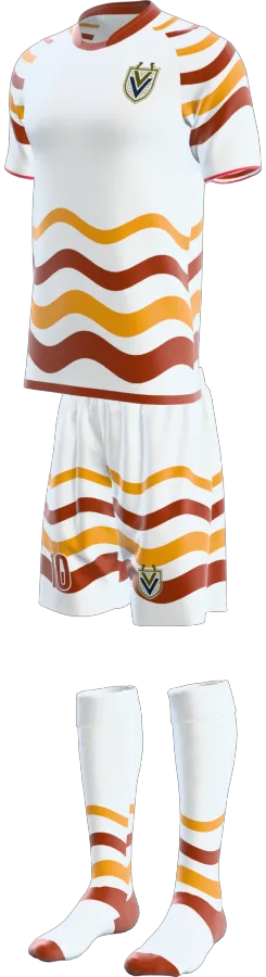 Wensley design as a soccer game kit: jersey, shorts, socks