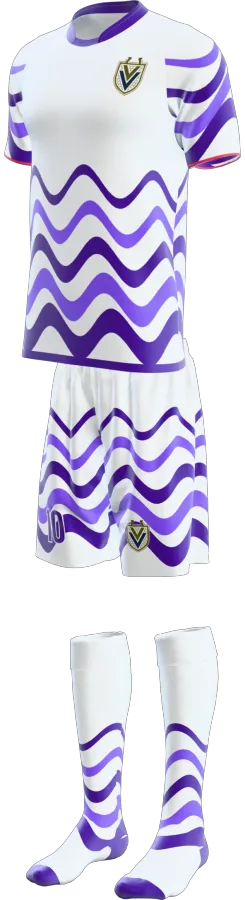 Malvern 2 design as a soccer game kit: jersey, shorts, socks